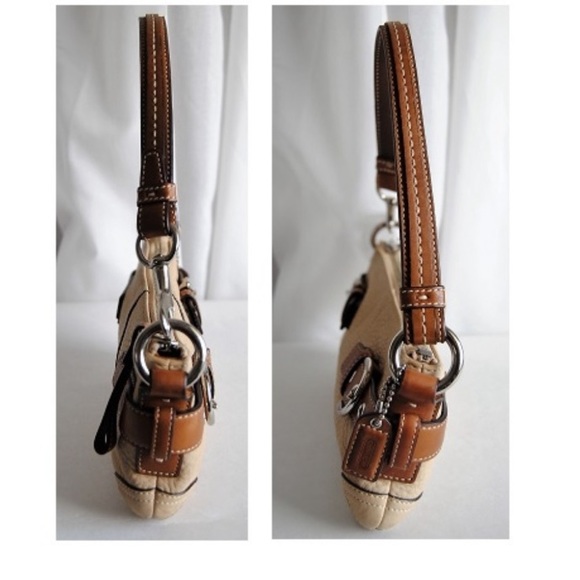 Cream Coach Small Leather Hobo Shoulder Bag - Picture 3 of 7